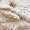 BuLuTu Azalea Floral Muslin Toddler Quilted Blanket