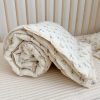 BuLuTu Azalea Floral Muslin Toddler Quilted Blanket