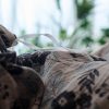 BuLuTu Vintage Boho Floral Muslin Duvet Cover Set with Ruffles