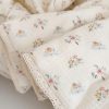 BuLuTu Azalea Floral Muslin Toddler Quilted Blanket