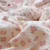 BuLuTu Toddler Girls Galsang Floral Muslin Duvet Cover with Ruffles - 47"x59"