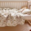 BuLuTu Hibiscus Floral 4-Layer Muslin Toddler Blanket