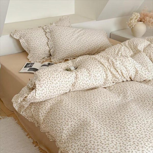 BuLuTu Kids Floral Muslin Duvet Cover