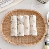 BuLuTu 4-Pack Floral Muslin Cotton Reusable Cleaning Cloths & Dish Towels