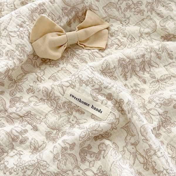 BuLuTu Forest Rabbit 4-Layer Muslin Toddler Blanket - 47"x51"