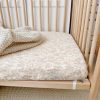 BuLuTu 2-Pack Floral Muslin Fitted Crib Sheets - Camellia & Forest Print