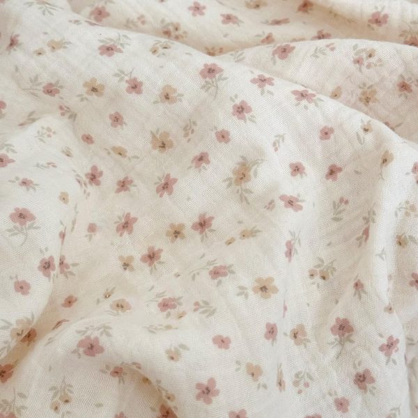 BuLuTu Pink Peony Floral Muslin Duvet Cover Set with Ruffles