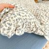 BuLuTu Toddler Blue Floral Muslin Duvet Cover with Ruffles - 47"x59"