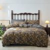 BuLuTu Vintage Cottage Yellow Floral Muslin Duvet Cover Set
