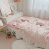 BuLuTu Toddler Girls Galsang Floral Muslin Duvet Cover with Ruffles - 47"x59"